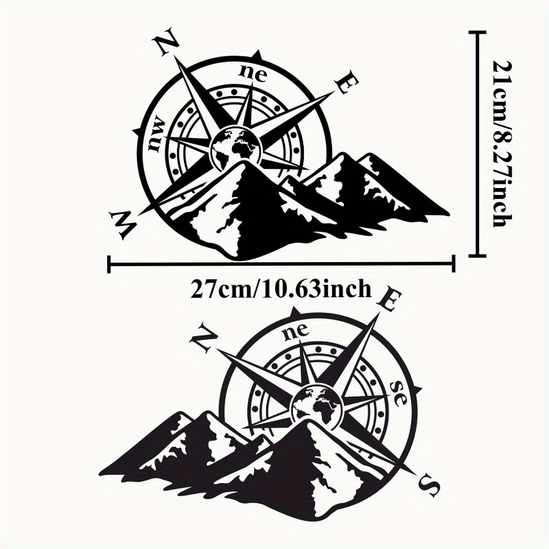 2Pcs Mountain Compass Vinyl St - Outdoor Adventure Rv 评论和价格
