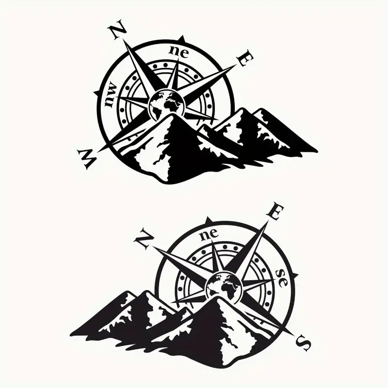 2Pcs Mountain Compass Vinyl St - Outdoor Adventure Rv 评论和价格