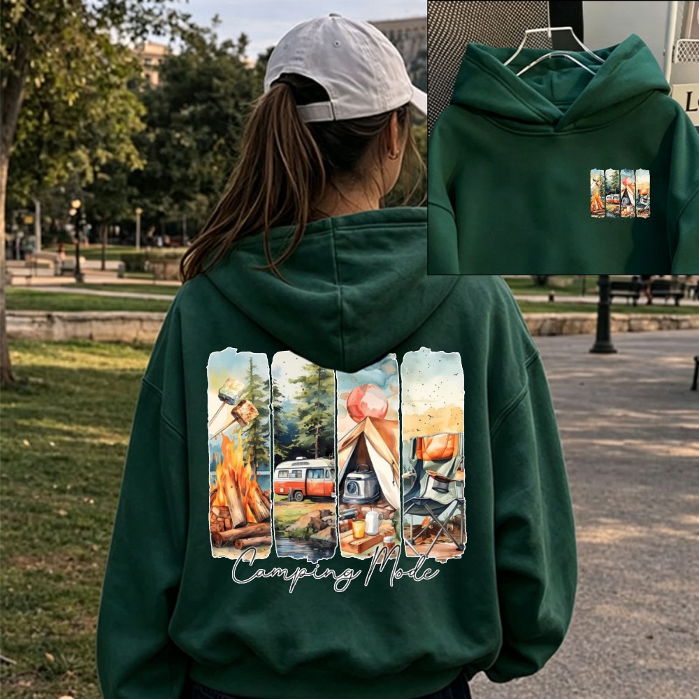 Women Camping Mode Watercolor  - Outdoor Adventure Rv 评论和价格